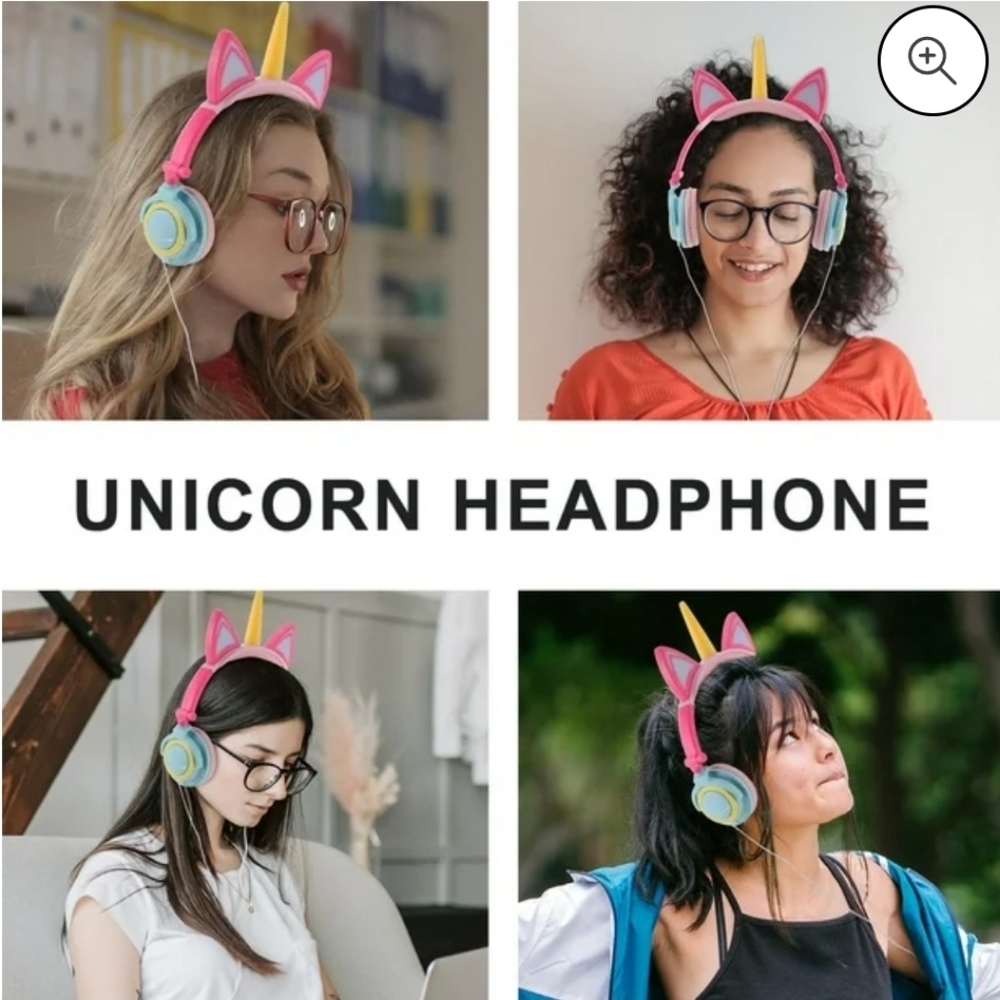 Unicorn Over-Ear Headphones - Pink and Blue